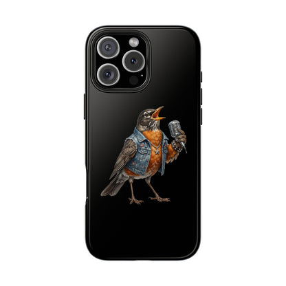 American Robin Singing iPhone Case – Premium Tough Phone Cover Black