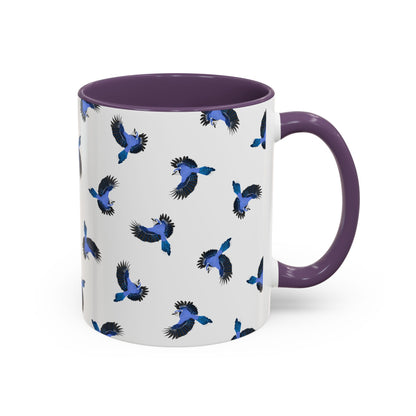Blue Jay All-Over Pattern Accent Mug | Colorful Bird Lover Gift for Birdwatchers