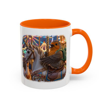 Robin Rosi Unicorn Carousel Premium Mug for Bird Lovers