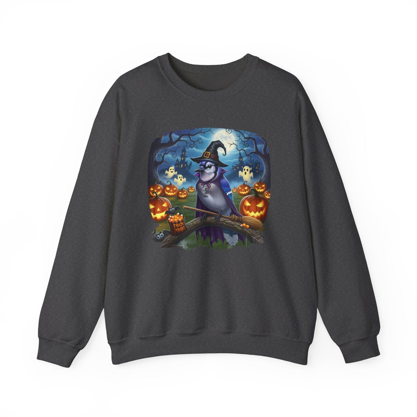 Blue Jay Halloween Bird Sweatshirt - Spooky Halloween Costume for Bird Lovers