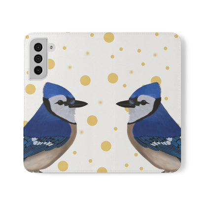 Blue Jay Bird Art Phone Flip Case