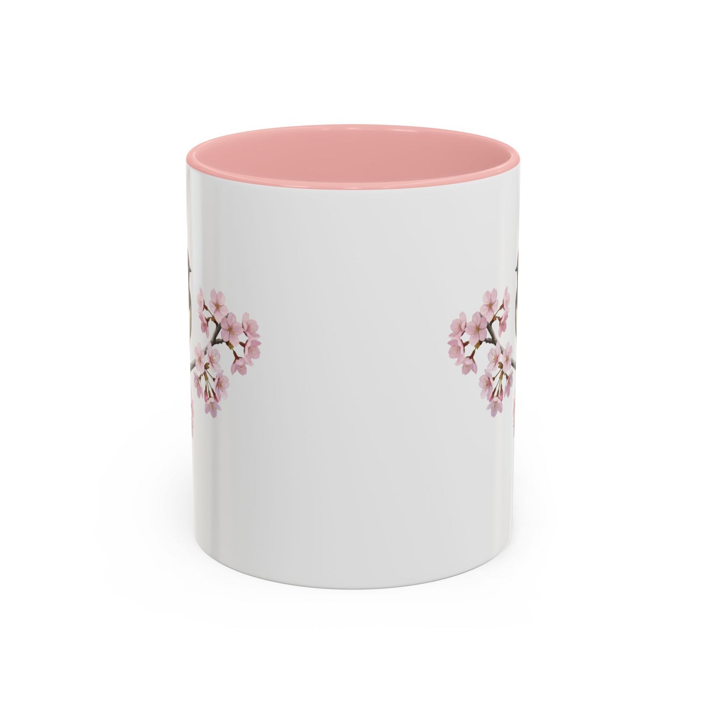 Barn Swallow Cherry Blossom Mug | Pink Ceramic Coffee Cup for Bird Lovers