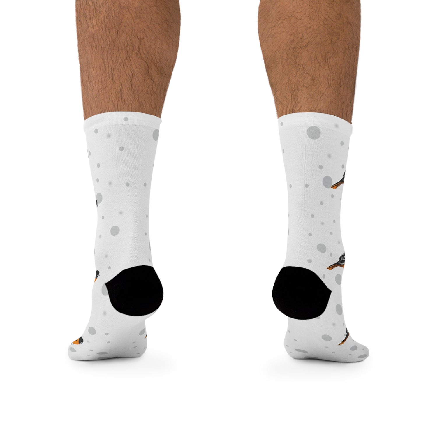 Baltimore Oriole Socks White Bird Socks for Bird Lovers One Size