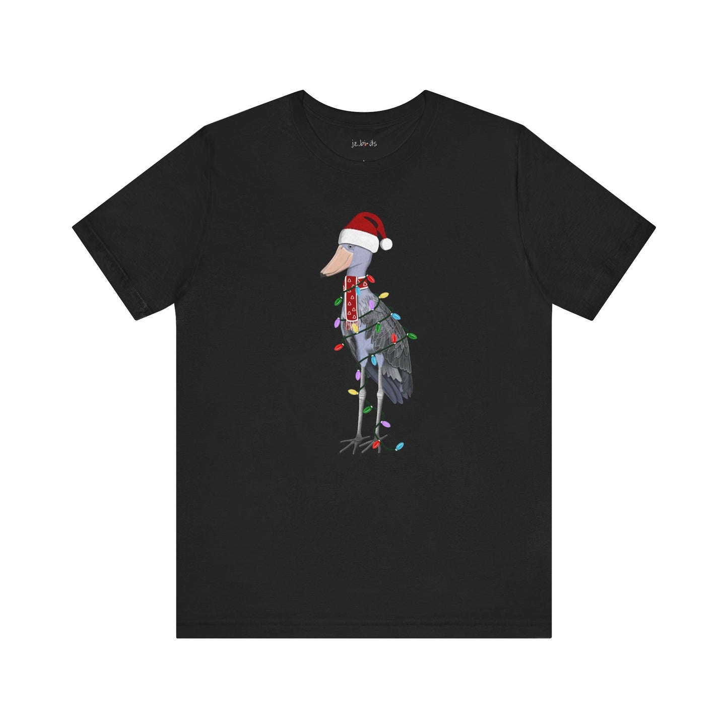 Shoebill with Fairy Lights Christmas Bird T-Shirt