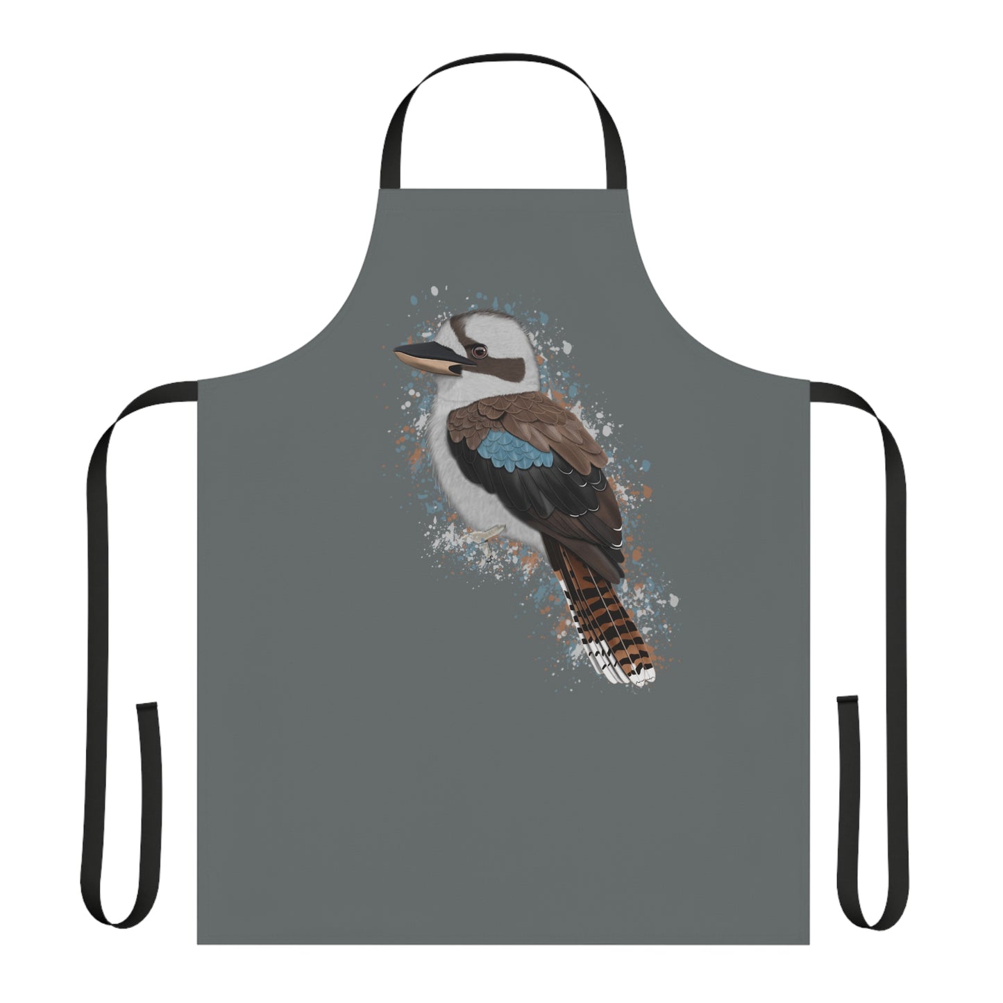 Kookaburra Bird Art Apron Dark Grey