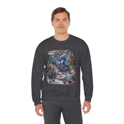 Blue Jay Christmas Sweatshirt – Tangled Lights Winter Crewneck