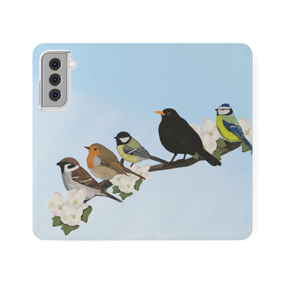 Garden Bird Blackbird Sparrow Chickadee Phone Flip Case