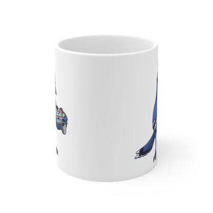 Blue Jay with Controller Video Games Gaming Bird Mug 11oz