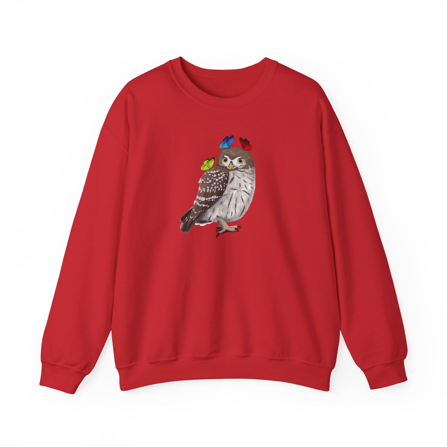 Little Owl with Butterflies Bird Birding & Birdwatching Sweatshirt