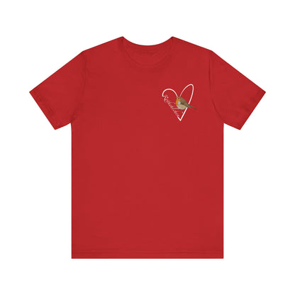 Rotkehlchen Vogel Singvogel T-Shirt mit Herz für Vogelfreunde
