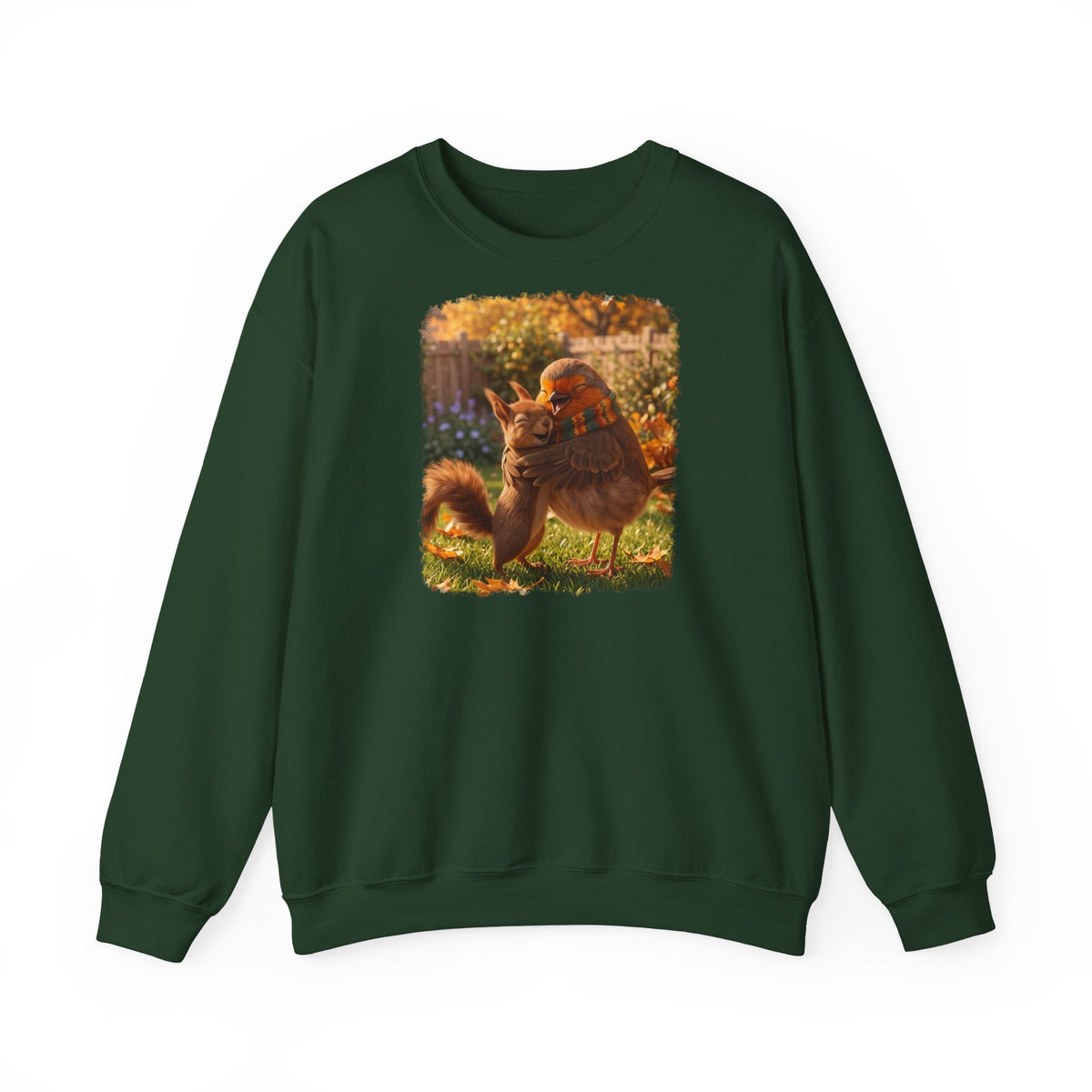Premium Sweatshirt Rosi Rotkehlchen & Eichhörnchen | Pullover für Vogelfreunde