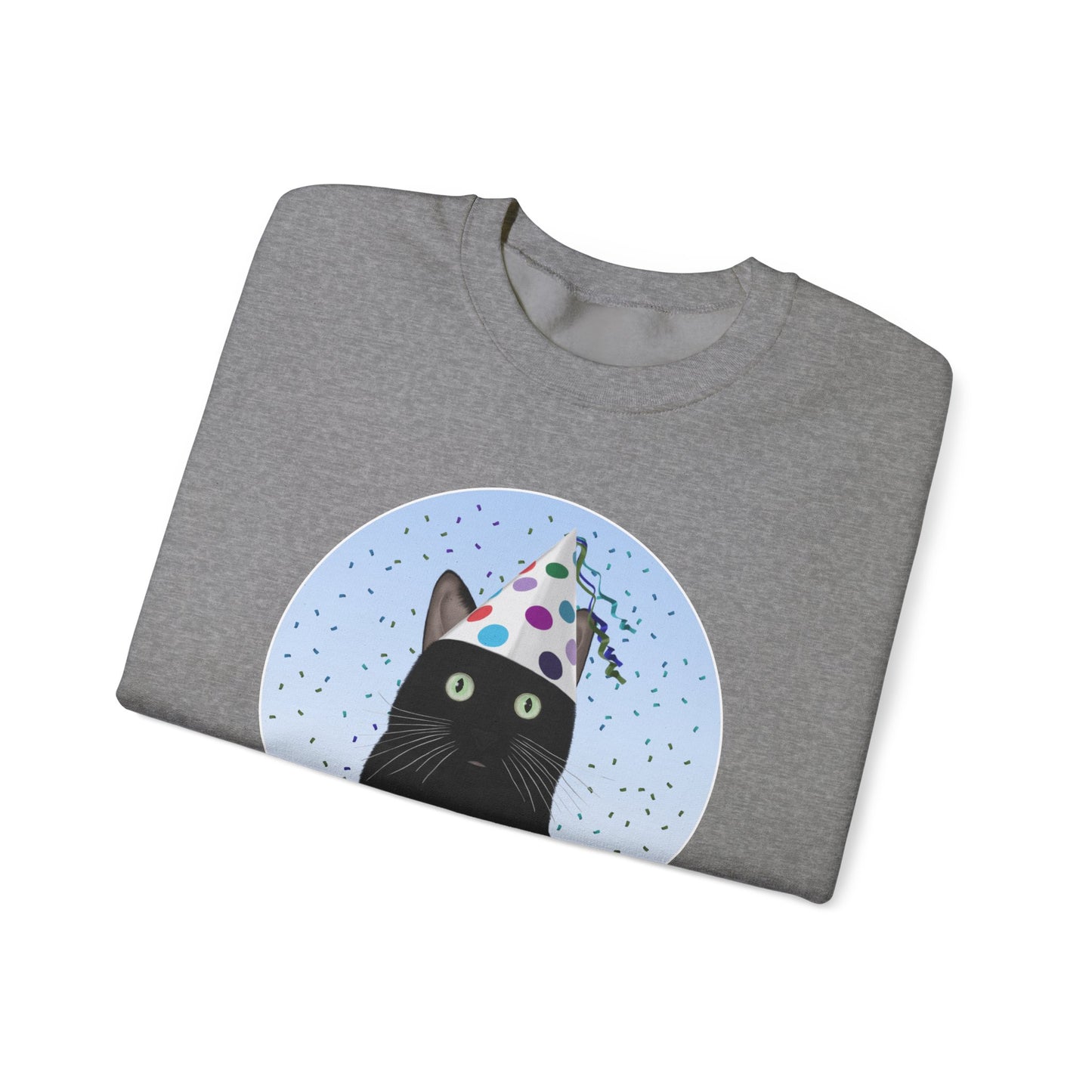 Black Cat Celebrating Party Time Cat Lover Sweatshirt