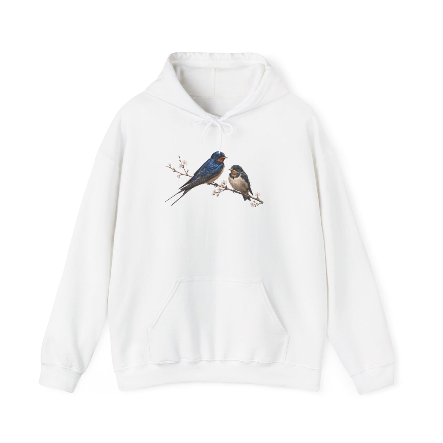 Barn Swallow with Fledgling Hoodie Bird Lover & Bird Watcher | Unisex Sweater | Gift for Bird Lovers