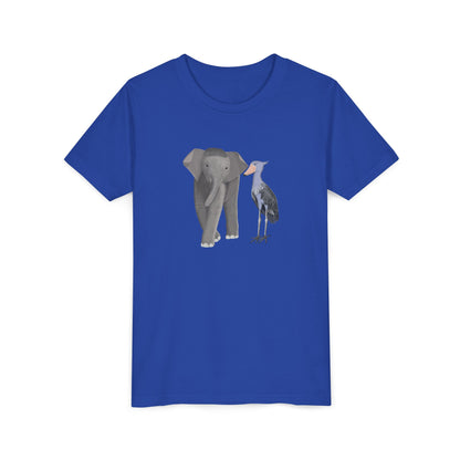 Elephant with Shoebill Bird Youth T-Shirt