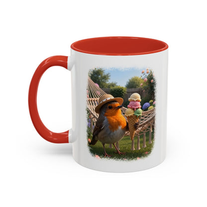 Robin Rosi Ice Cream Garden Premium Mug for Bird Lovers