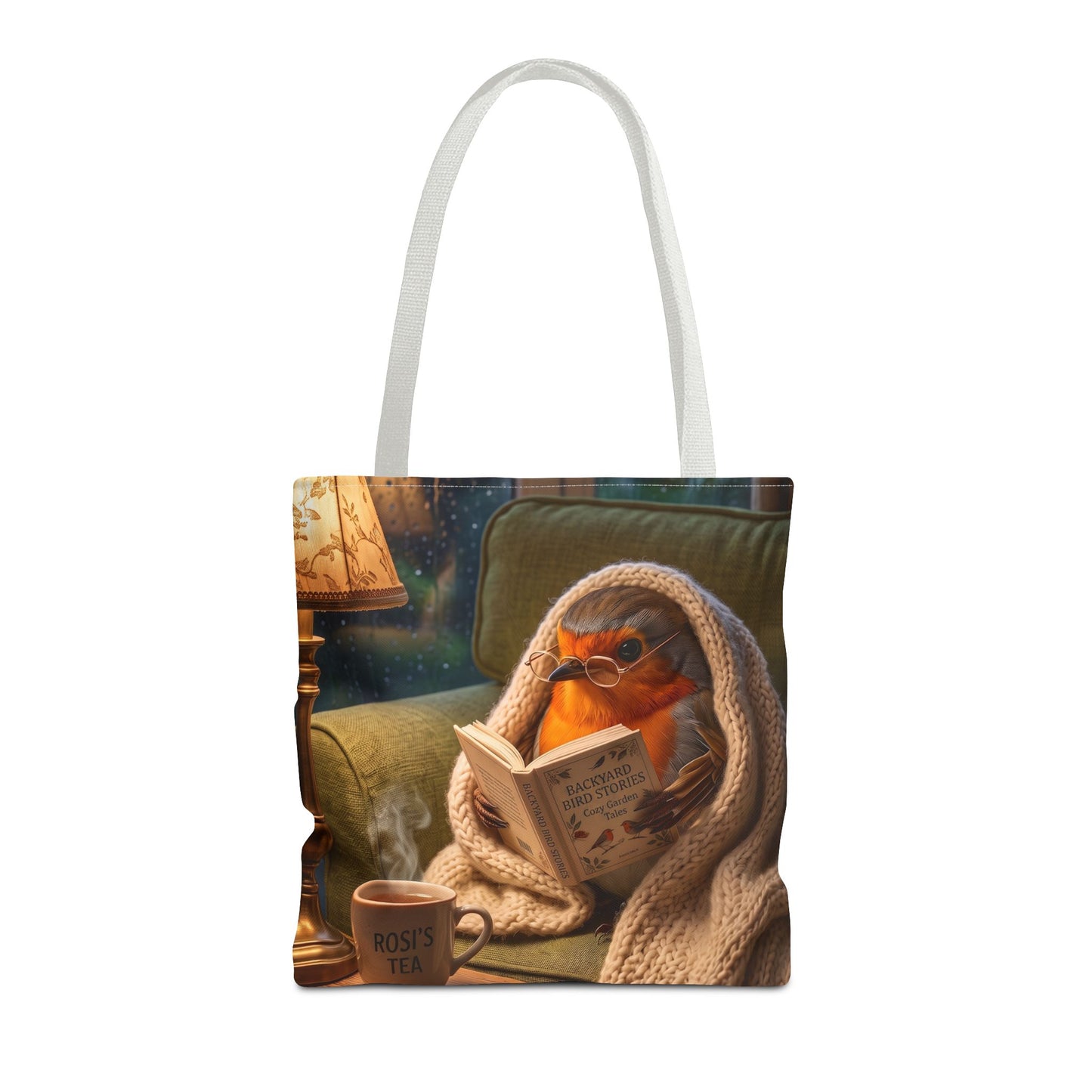 Robin Rosi Cozy Reading Tote Bag for Book Lovers and Bird Enthusiasts