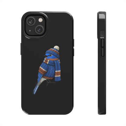 鳥のアートが描かれたブルーバードの二層式iPhoneケース – 鳥類学者や鳥好きの方へのプレゼントに最適