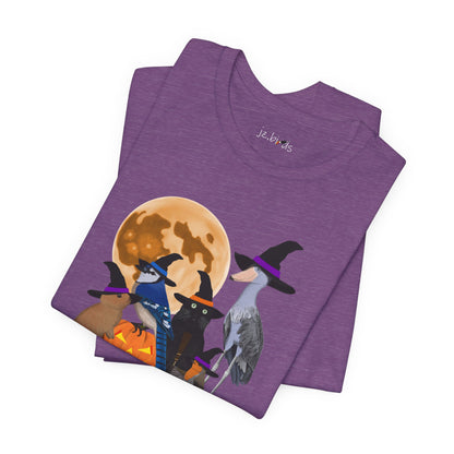 Blue Jay Robin Shoebill with Cat and Bunny Halloween Bird T-Shirt