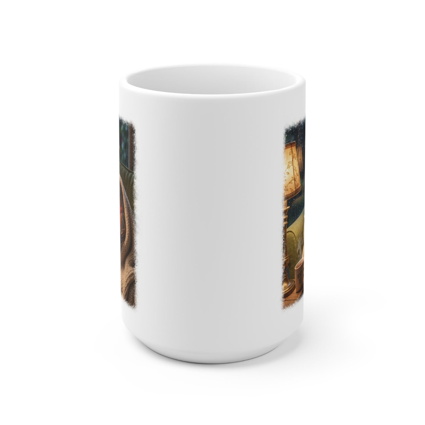 Gemütliche Rotkehlchen Kaffeetasse mit Lese-Motiv | Süße Keramiktasse für Buchliebhaber & Cozy Vibes