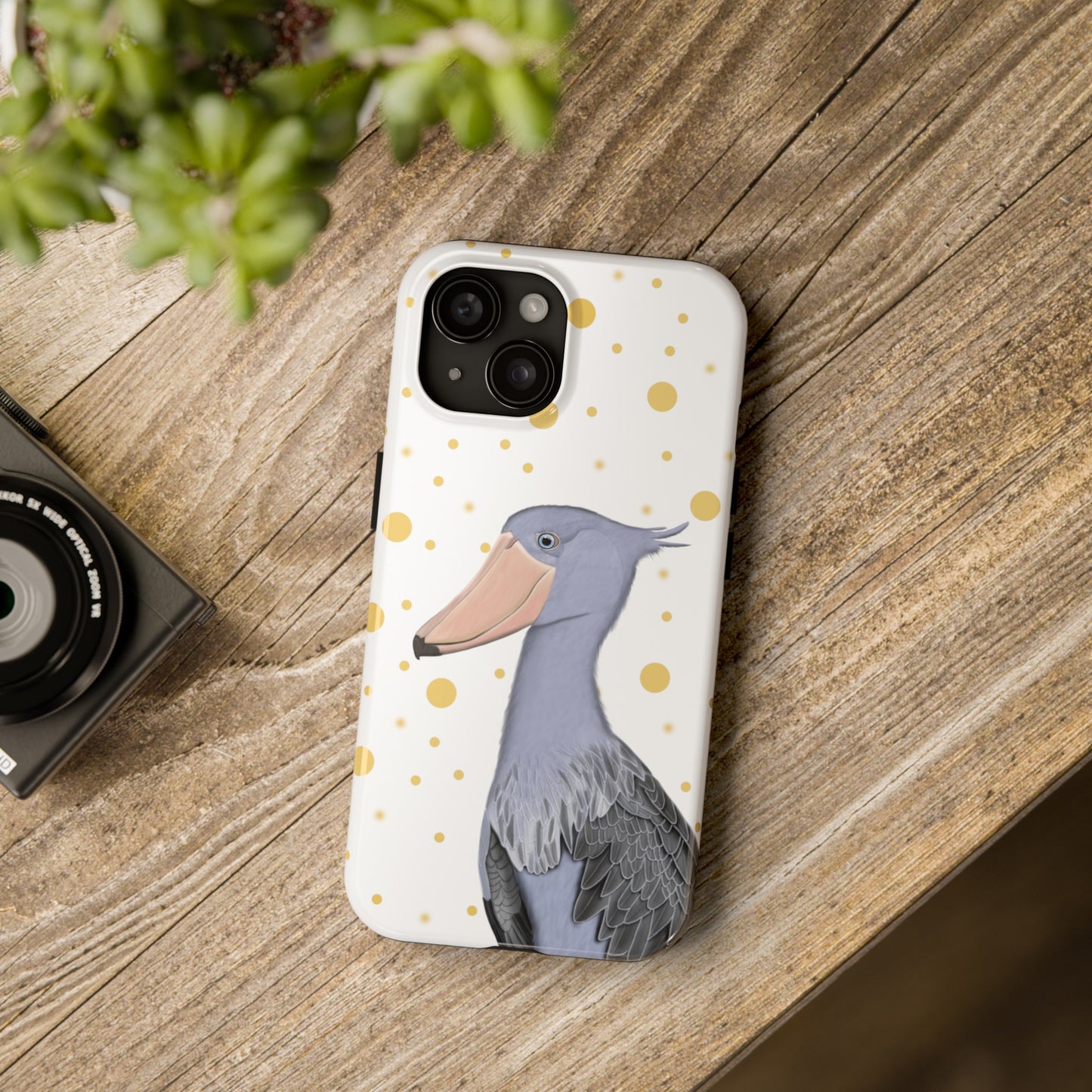 Shoebill Bird Art Tough Phone Case White