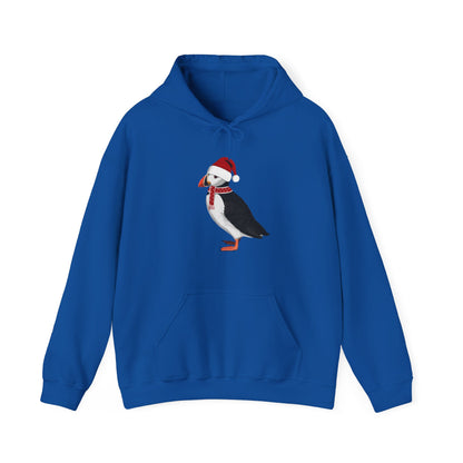 Puffin Christmas Bird with Santa Hat Birdwatcher Birdlover Hoodie