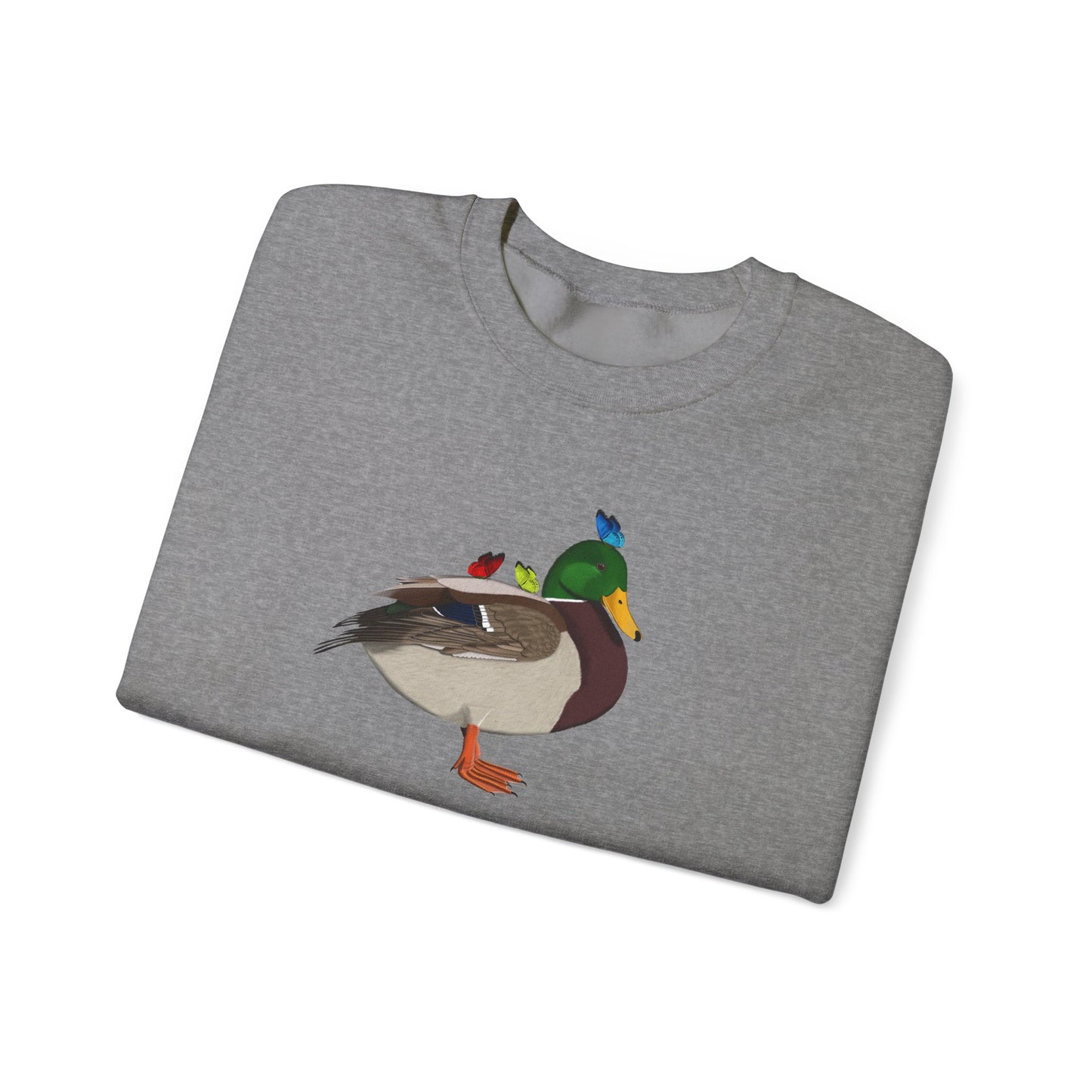 Mallard with Butterflies Bird Birding & Birdwatching Sweatshirt