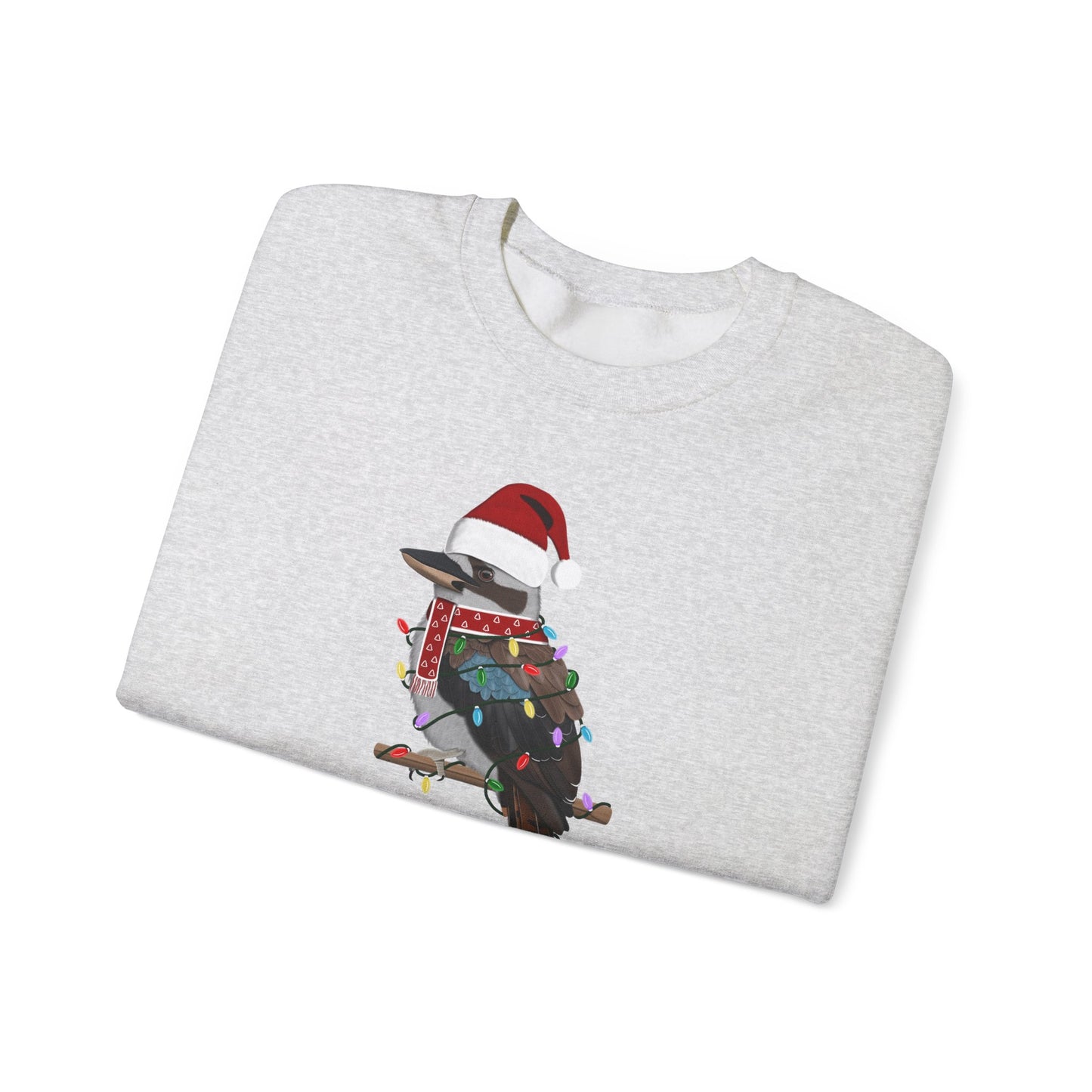 Kookaburra with Fairy Lights Santa Claus Christmas Bird Sweatshirt