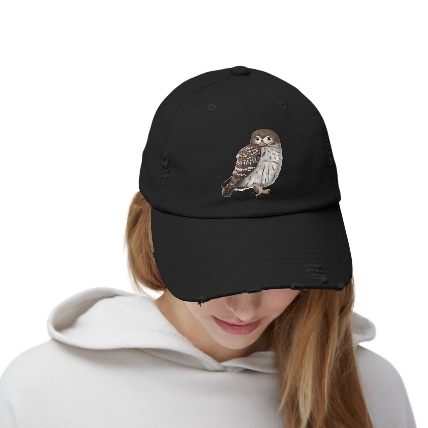 Owl Bird Art Distressed Cap