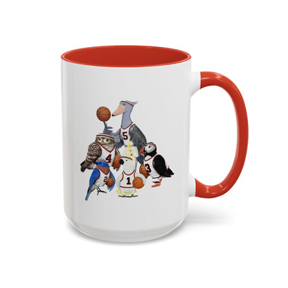 Funny Basketball Ceramic Bird Coffee Mug – Custom Gift for Bird Watchers