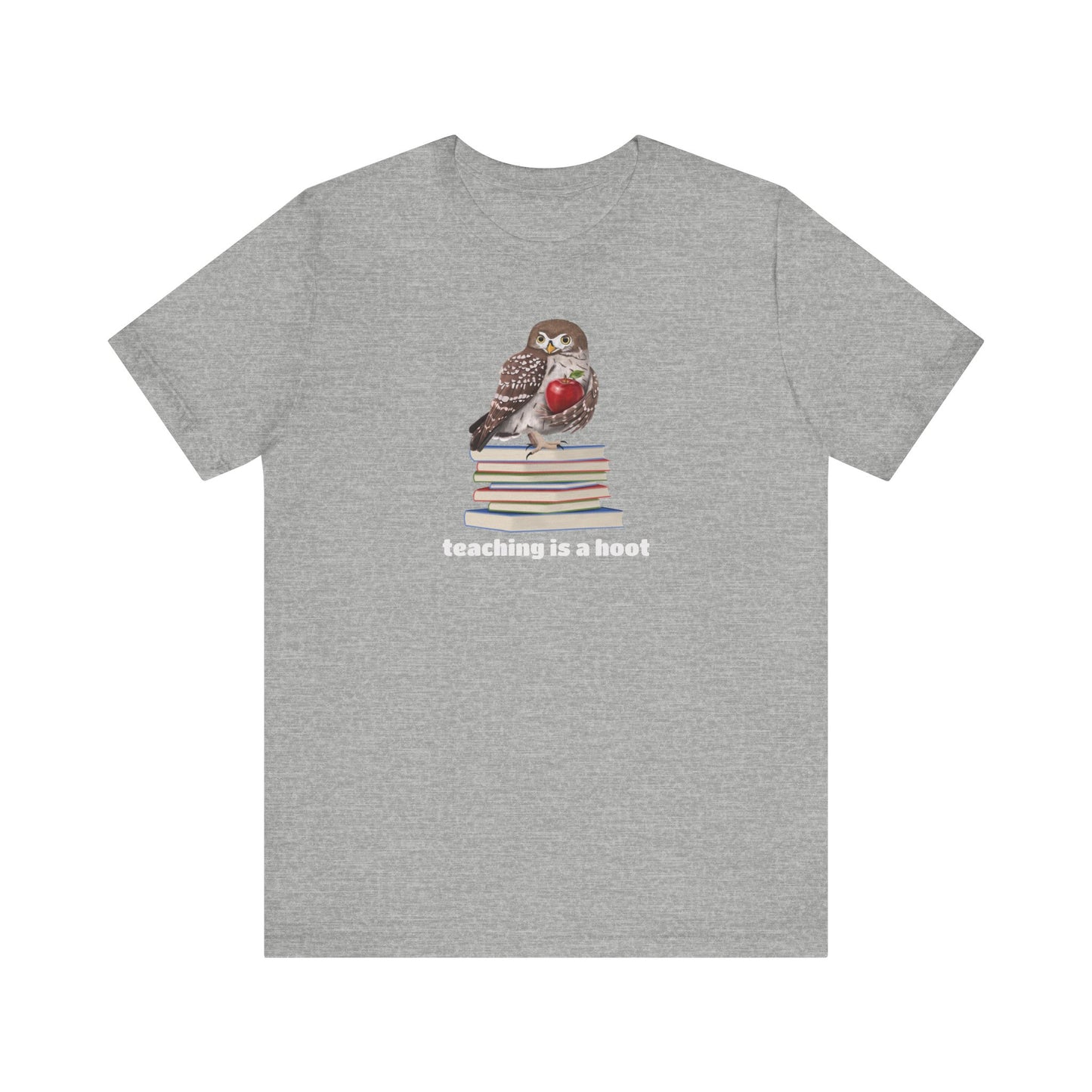 Cute Owl on Books Teacher Shirt – Teaching is a Hoot – Back to School Apple Aesthetic