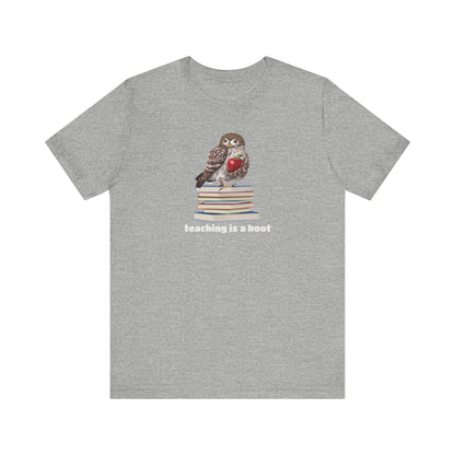 Cute Owl on Books Teacher Shirt – Teaching is a Hoot – Back to School Apple Aesthetic