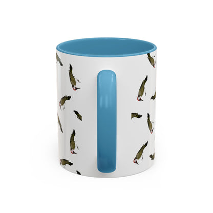 Grünspecht Tasse mit Streumuster | Vogelmotiv Kaffeebecher für Vogelbeobachter & Naturfreunde in Light Green