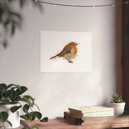 European Robin Bird Artwork Matte Poster