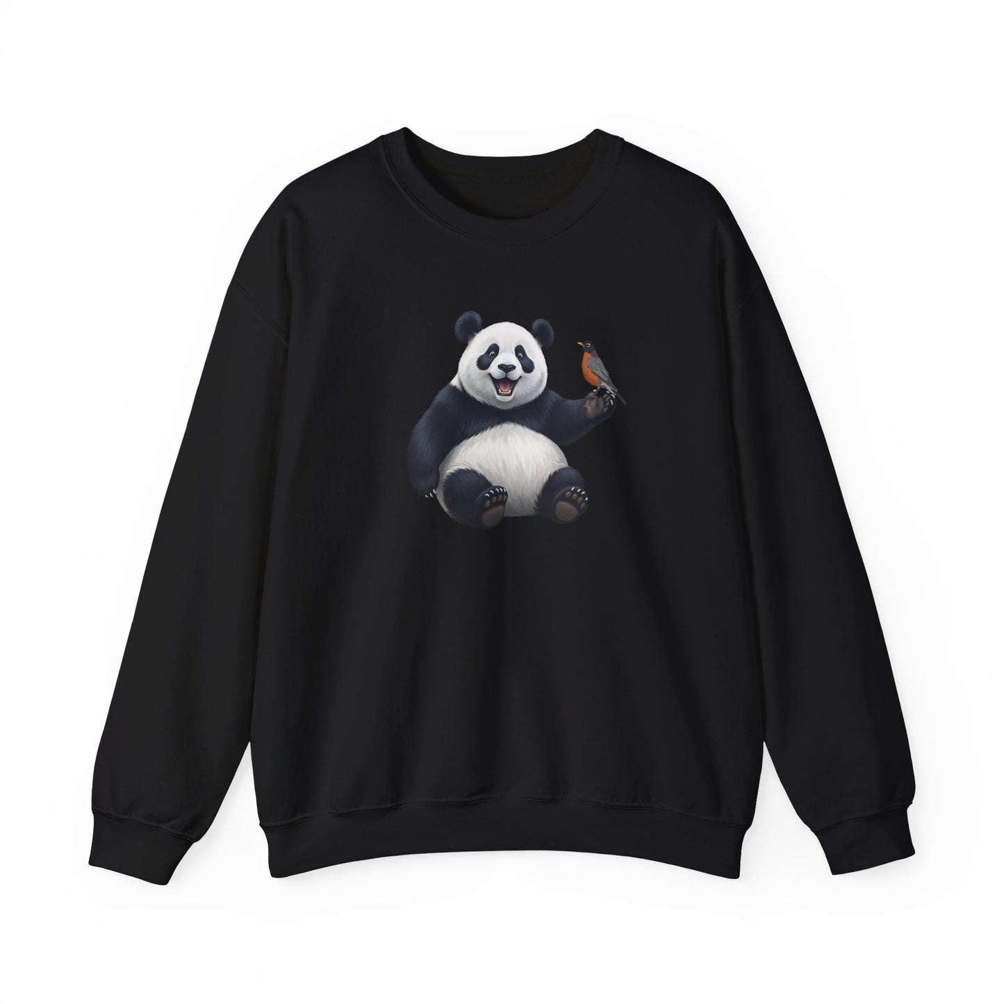 Panda Bear with an American Robin Sweatshirt Bird & Animal Lover