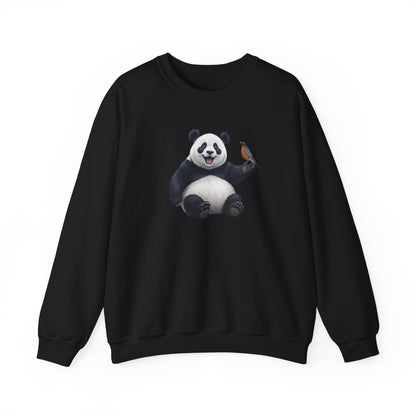 Panda Bear with an American Robin Sweatshirt Bird & Animal Lover