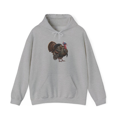 Thanksgiving Turkey Hoodie | Wild Turkey Bird Art Pullover | Cozy Fall Apparel