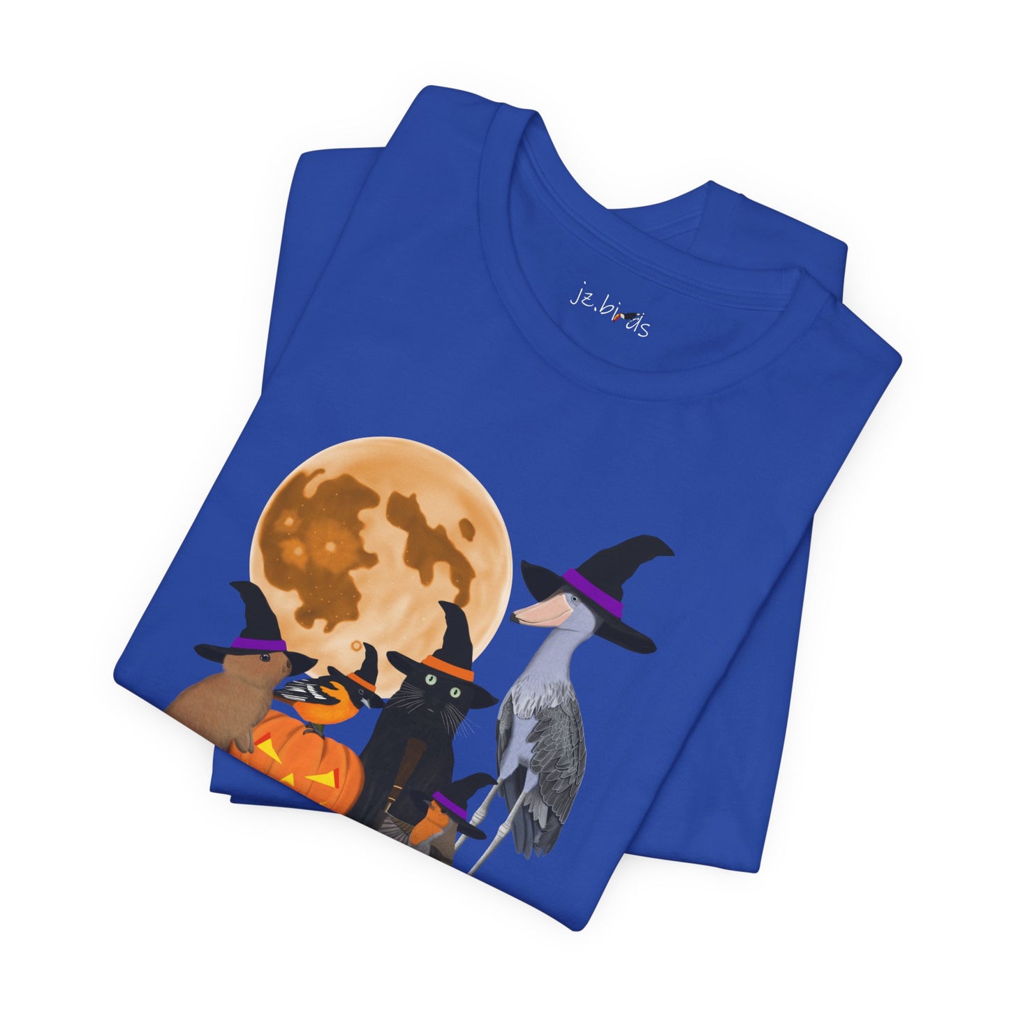 Baltimore Oriole Robin Shoebill with Cat and Bunny Halloween Bird T-Shirt