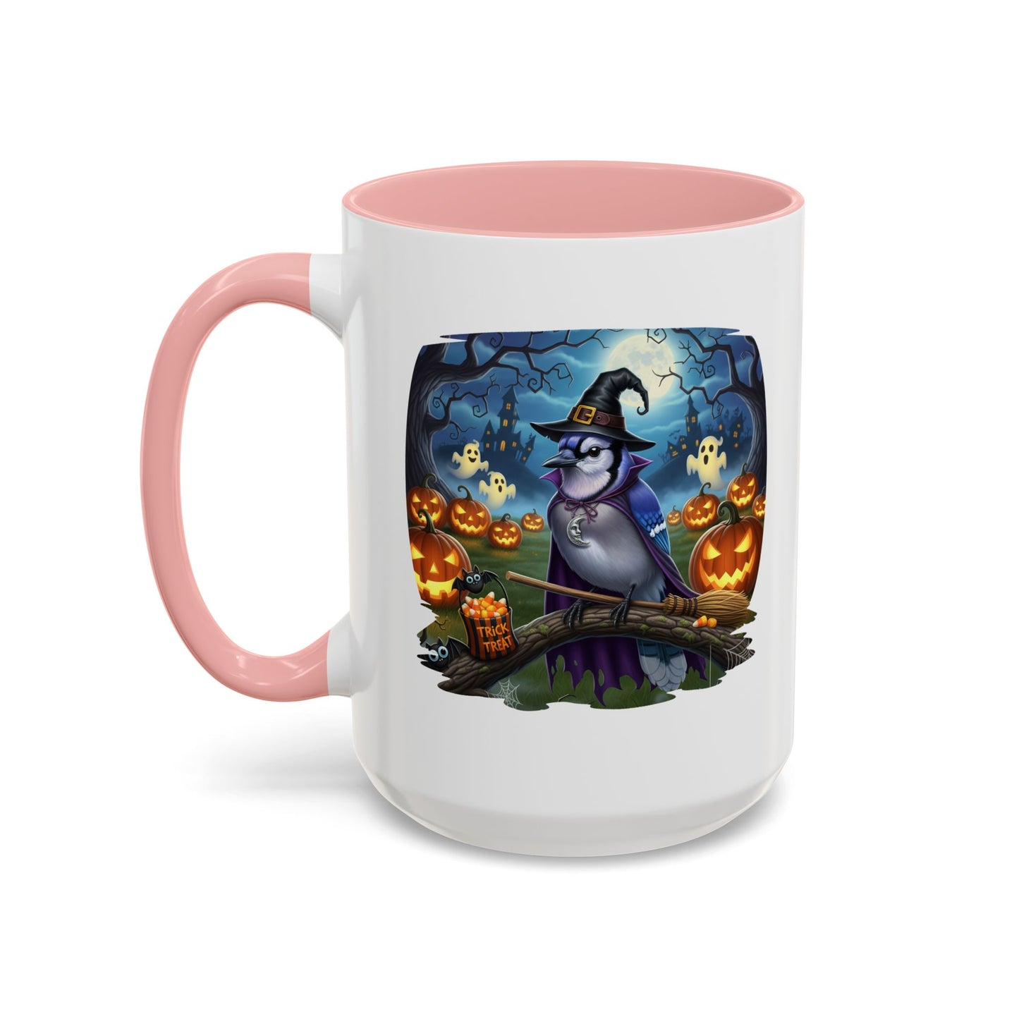 Blue Jay Halloween Bird Mug - Spooky Bird Lover Gift
