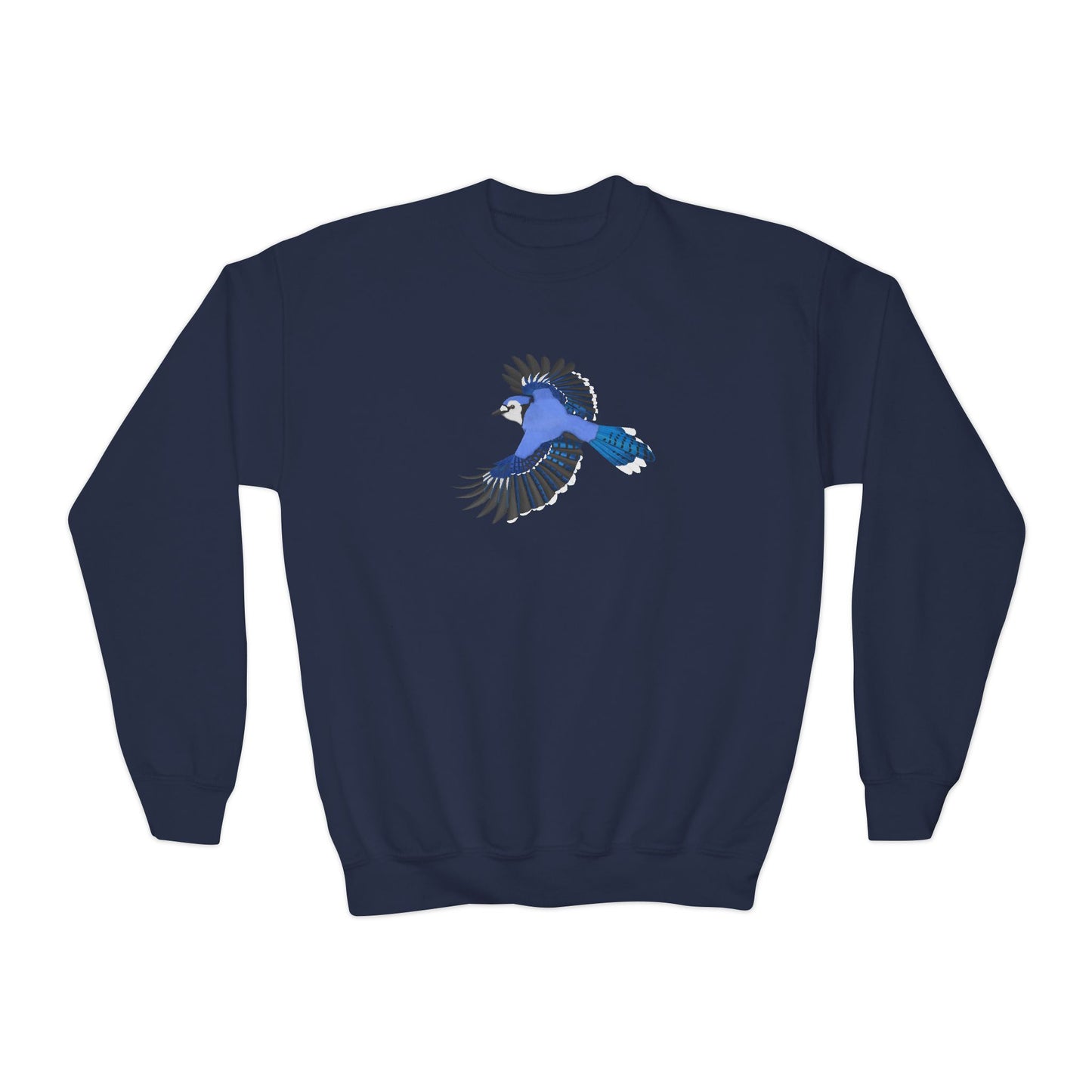 Blue Jay Bird Birding & Birdwatching Youth Crewneck Sweatshirt