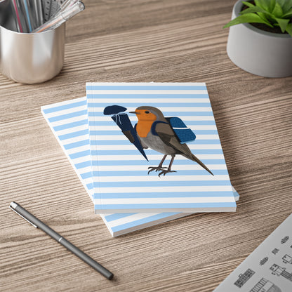Rotkehlchen Notizbuch Geschenk zur Einschulung  A5 Softcover 150 Seiten Liniert