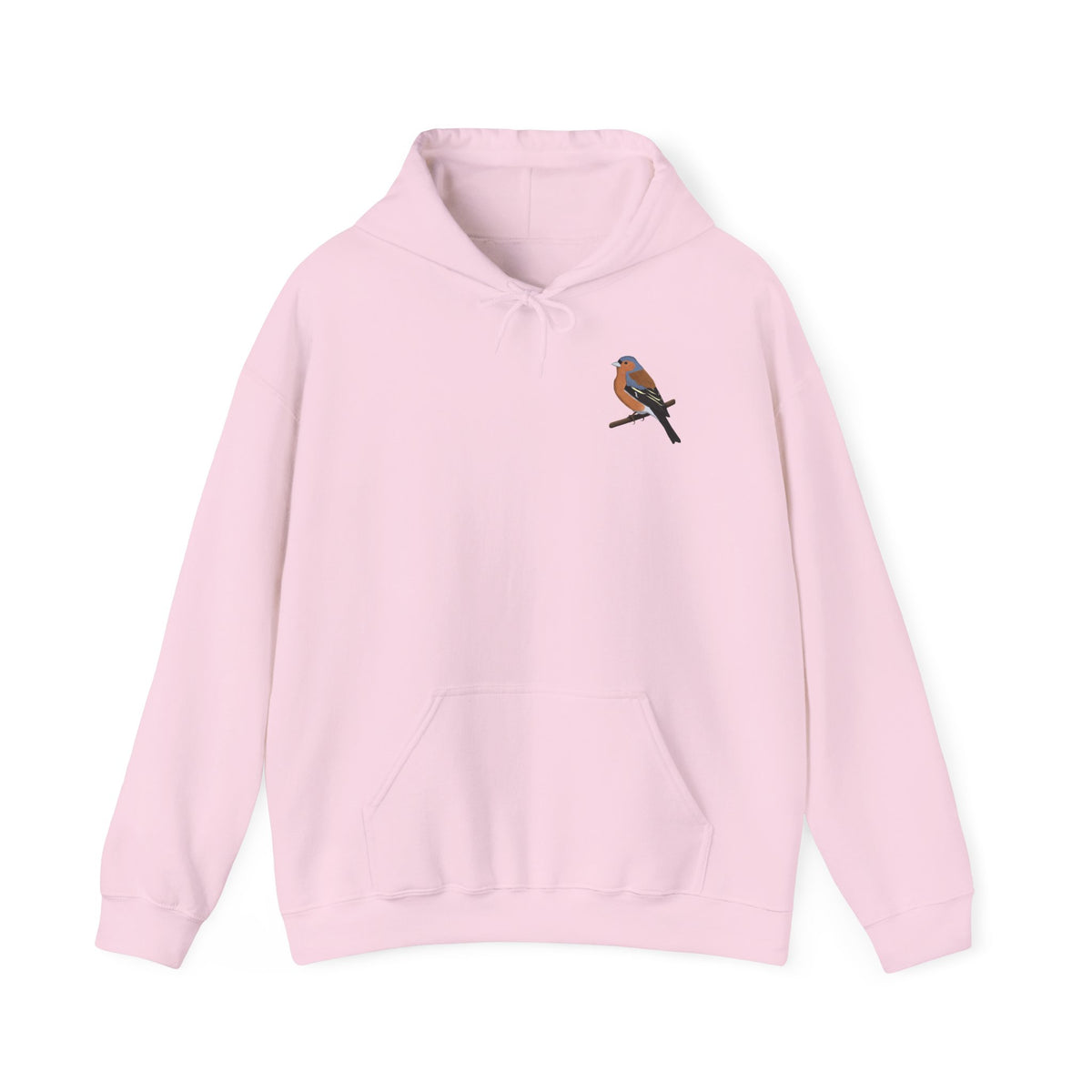 Buchfink Kapuzenpullover – Dezenter Vogel-Hoodie mit kleinem Brustmotiv für Naturfreunde