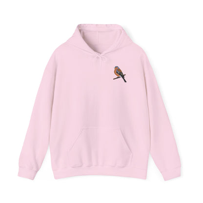 Buchfink Kapuzenpullover – Dezenter Vogel-Hoodie mit kleinem Brustmotiv für Naturfreunde