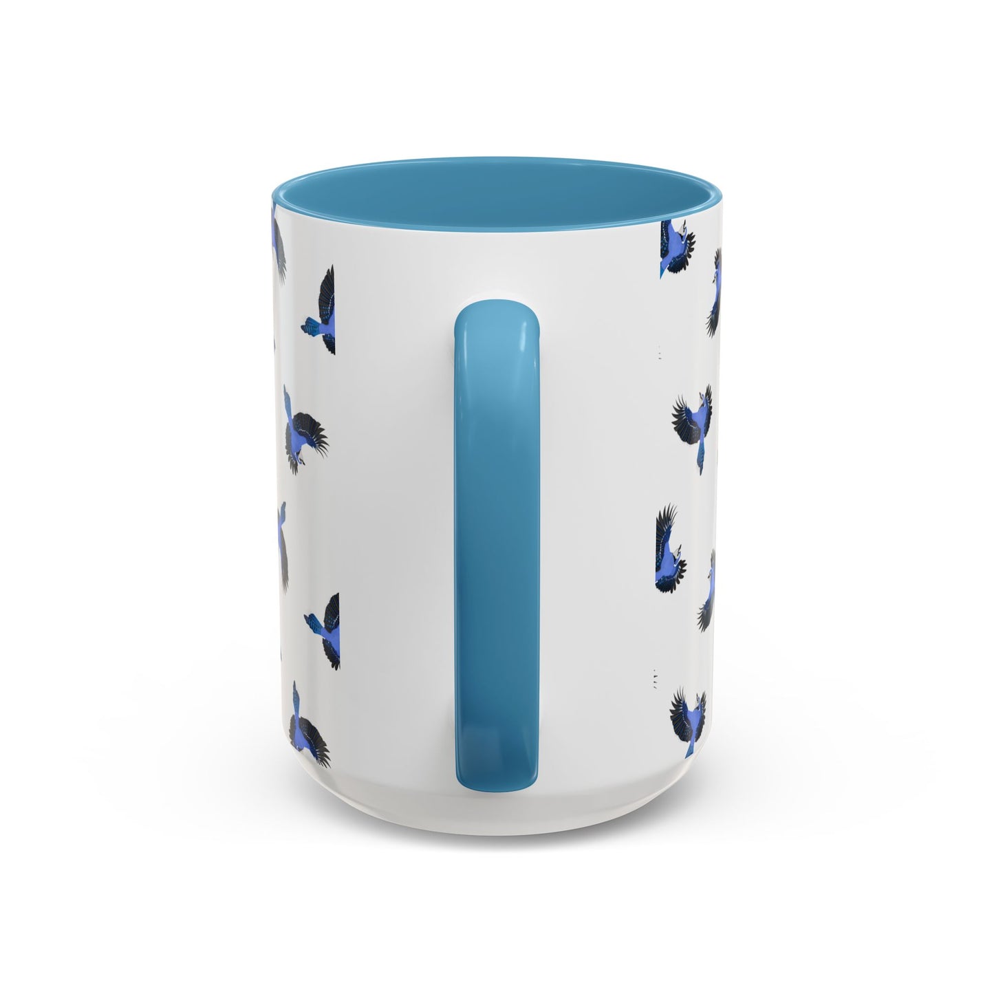 Blue Jay All-Over Pattern Accent Mug | Colorful Bird Lover Gift for Birdwatchers