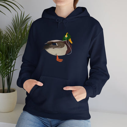 Mallard with Music Headphones Bird Birdwatching Birdlover Hoodie