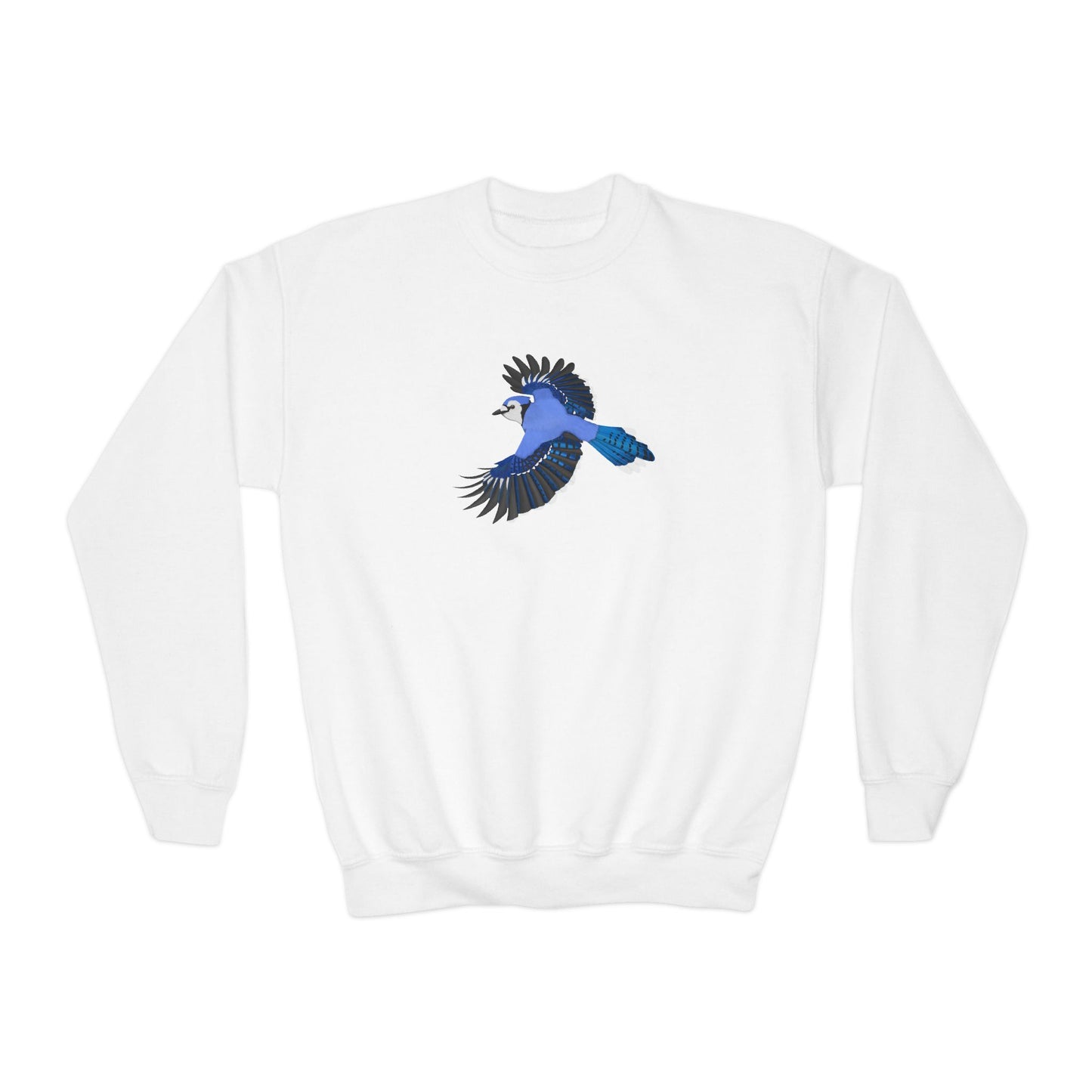 Blue Jay Bird Birding & Birdwatching Youth Crewneck Sweatshirt