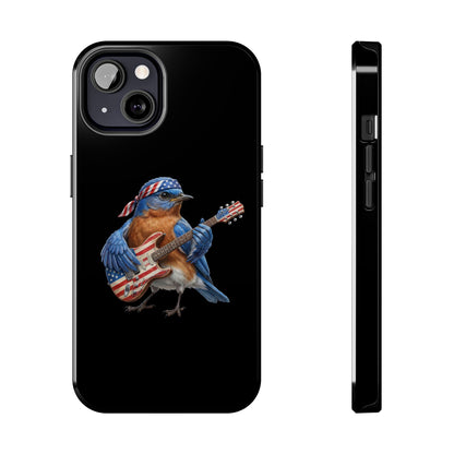 Bluebird with Guitar iPhone Case – Premium Tough Phone Cover Black