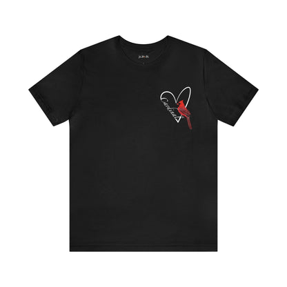 Northern Cardinal Heart Bird Unisex Tee