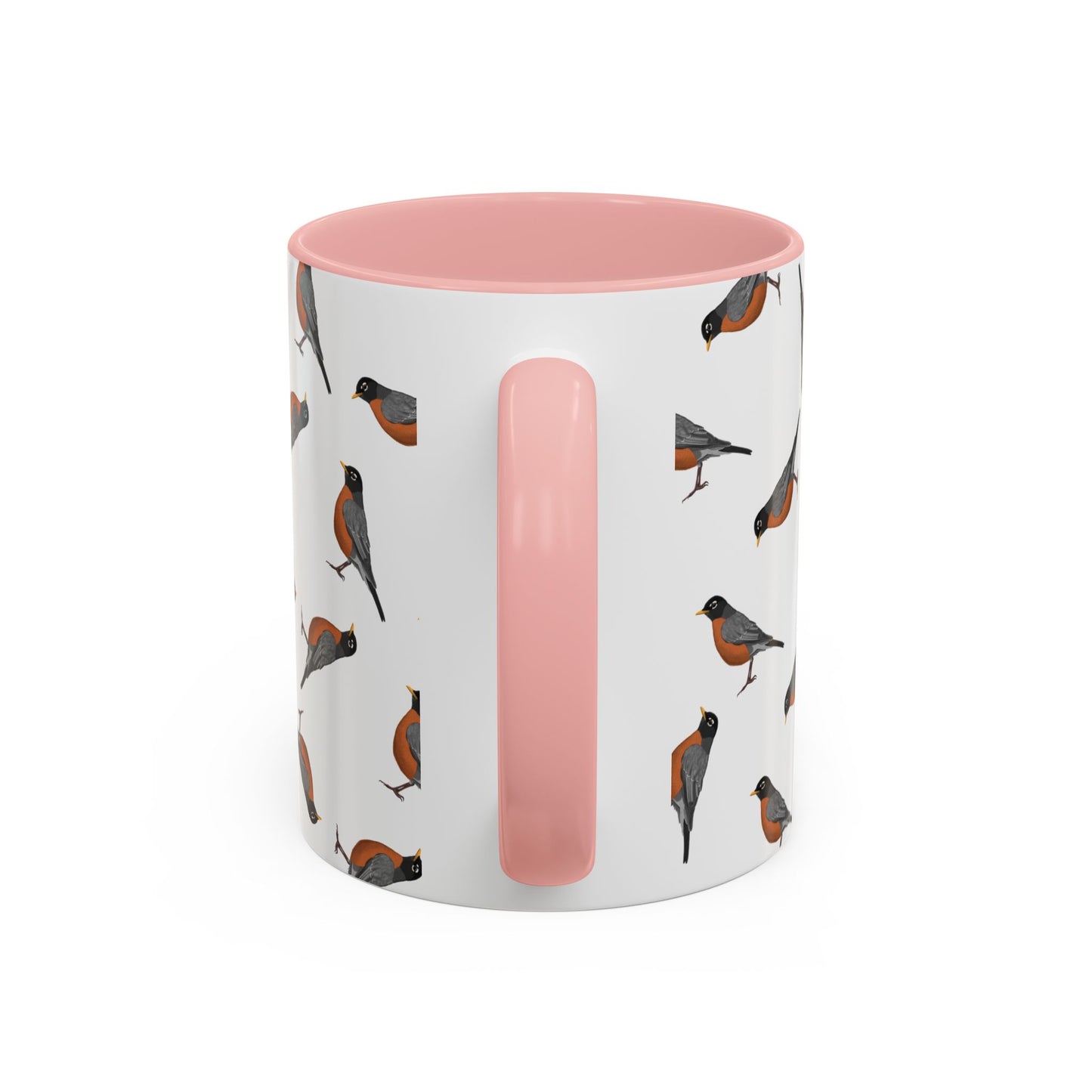 American Robin All-Over Pattern Accent Mug | Colorful Bird Lover Gift for Birdwatchers