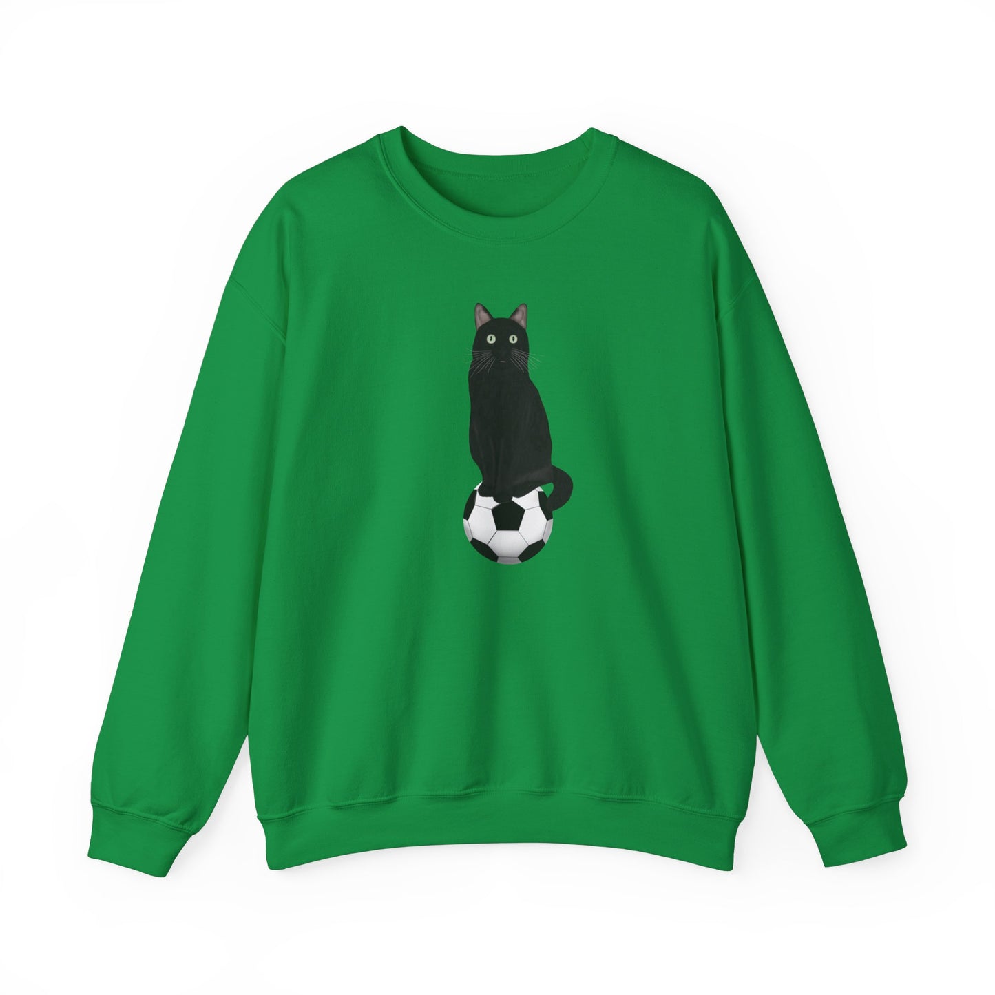 Black Cat with Soccer Cat Lover Sweatshirt