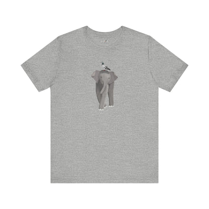 Elephant with Pigeon Bird Birding & Birdwatching T-Shirt